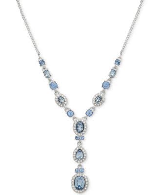 givenchy pave stone pear necklace|givenchy blue silver necklace.